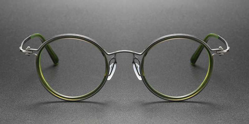  Pure Titanium Wide Frame Glasses| For Big Faces-Green