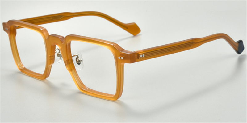 Rectanglar Wide Frame Glasses, Oversize Sized Glasses | Special for Big Face 2023-Amber
