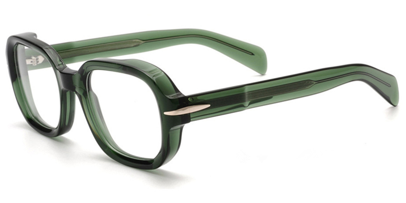 Rectangular Thick Rimmed Clear Glasses | Clear Glasses Trend Continues 2023-Green