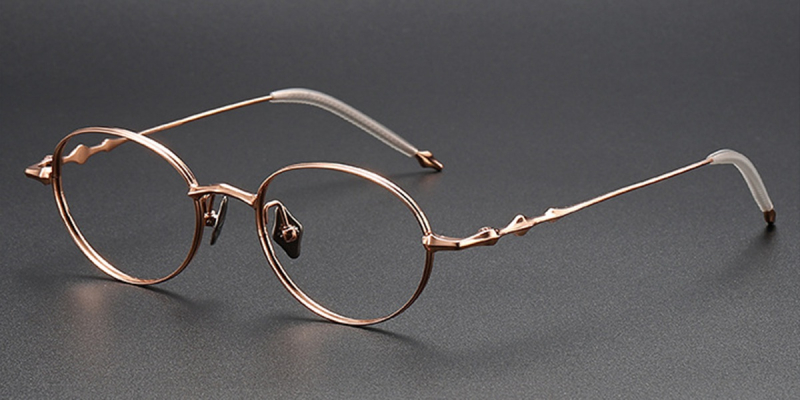 Redefine Elegance with Titanium Oval Frames for High Prescription| You Deserve to Have-Rose Gold