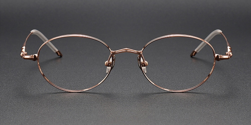Redefine Elegance with Titanium Oval Frames for High Prescription| You Deserve to Have-Rose Gold