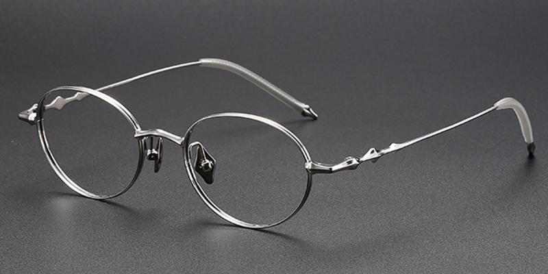 Redefine Elegance with Titanium Oval Frames for High Prescription| You Deserve to Have-Silver