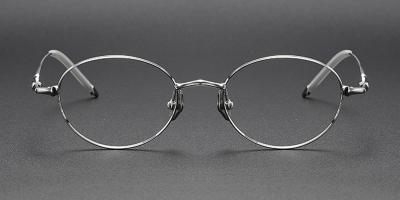 Redefine Elegance with Titanium Oval Frames for High Prescription| You Deserve to Have-Silver