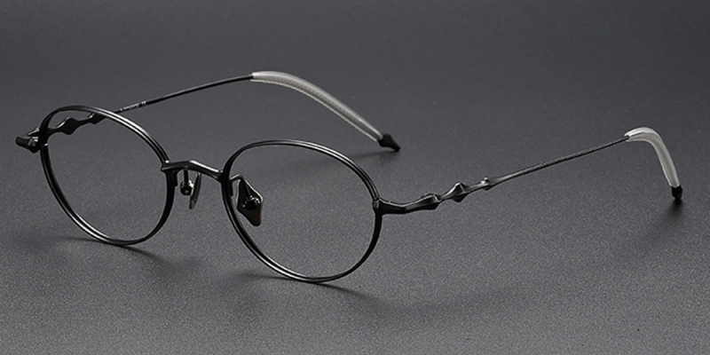 Redefine Elegance with Titanium Oval Frames for High Prescription| You Deserve to Have-Black