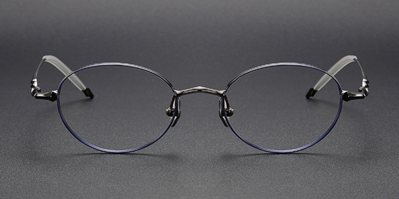 Redefine Elegance with Titanium Oval Frames for High Prescription| You Deserve to Have-Blue