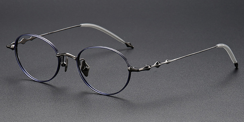 Redefine Elegance with Titanium Oval Frames for High Prescription| You Deserve to Have-Blue