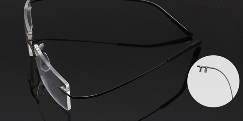 Rimless Glasses Replacement Temple Arms-Brown