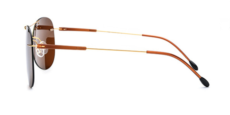 Rimless aviator frames gold, silver and purple
