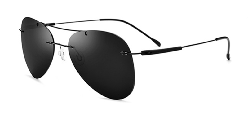 Rimless aviator frames gold, silver and purple