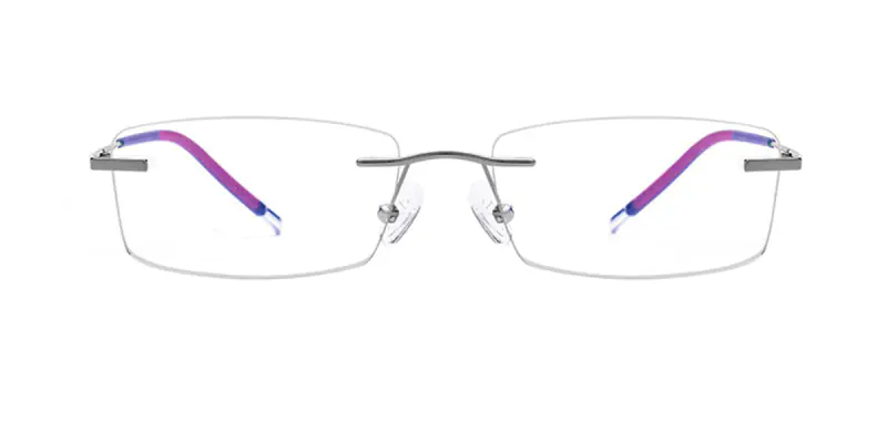 Titanium Rimless Rectangular Eyeglasses for Men