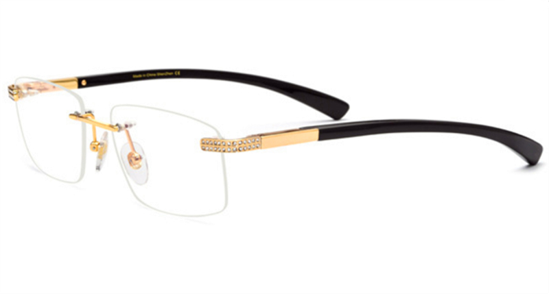 Rectangular Rimless Buffalo Horn Glasses