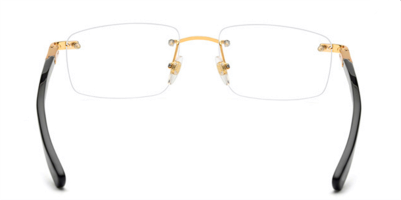 Rectangular Rimless Buffalo Horn Glasses