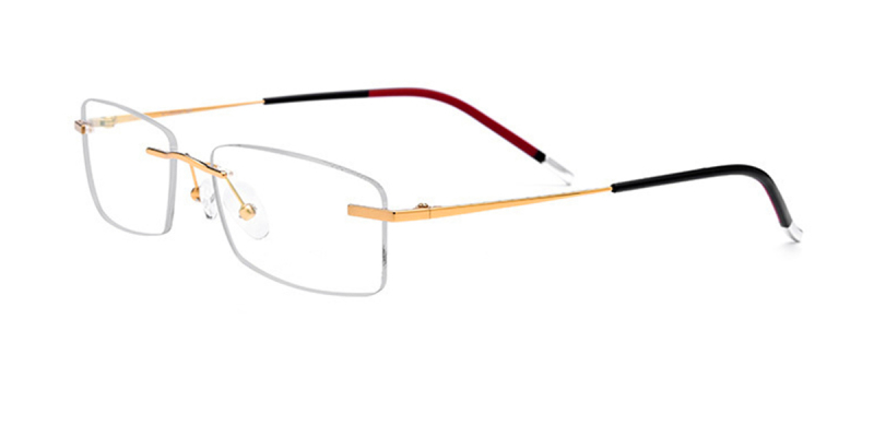 Titanium Rimless Rectangular Eyeglasses for Men