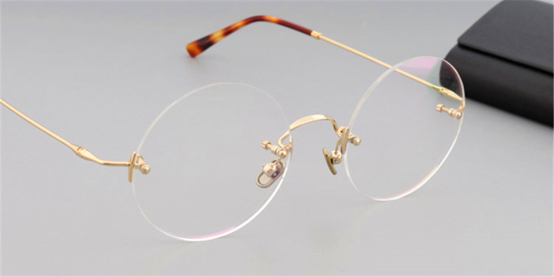 Round Glasses for Men Steve Jobs glasses, golden-l2