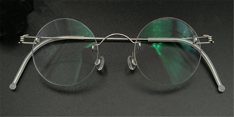 Round Glasses for Men, Manual custom made frameless glasses -6