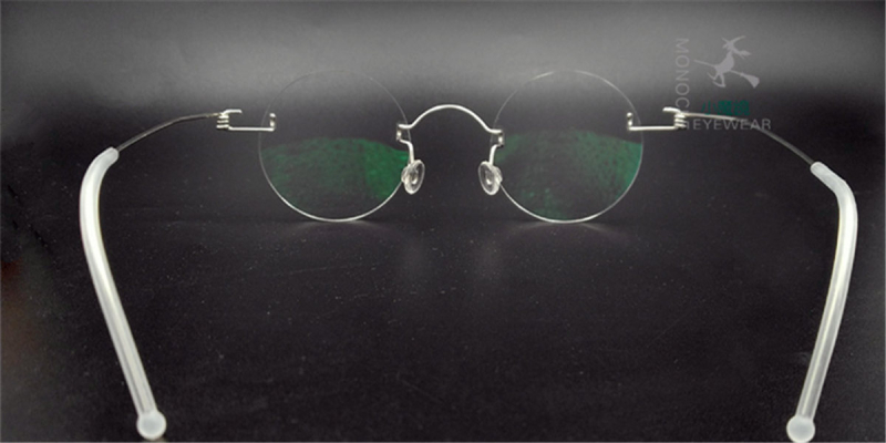 Round Glasses for Men, Manual custom made frameless glasses -5