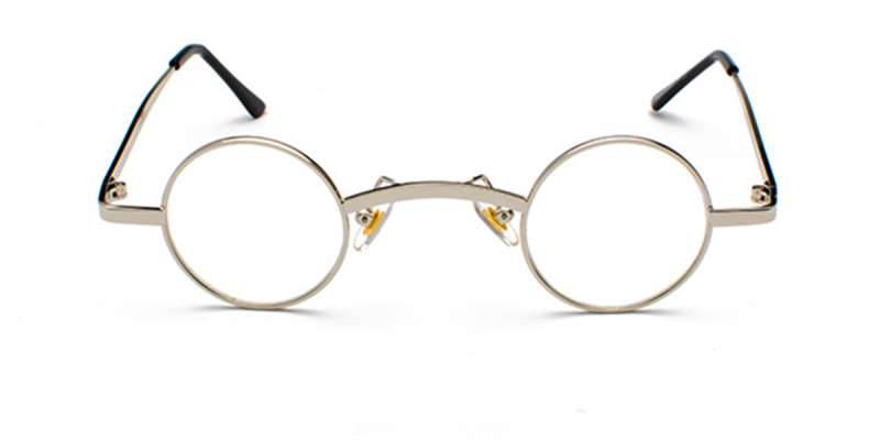 Round Glasses for Men, Super Small Round, Silver