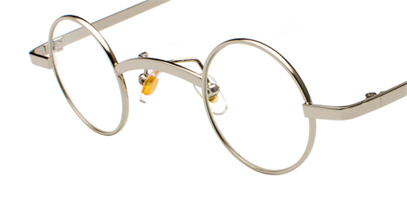 Round Glasses for Men, Super Small Round, Silver4