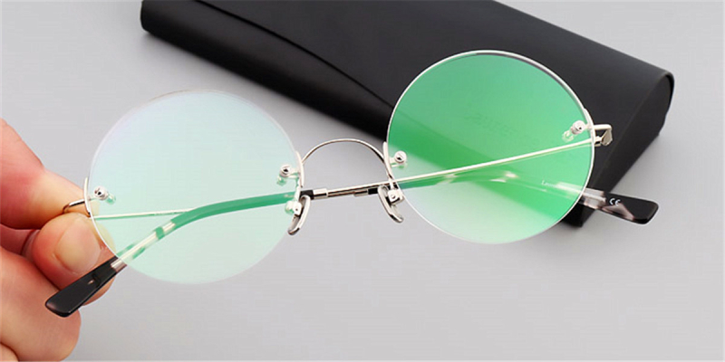 Round Glasses for Men, Steve Jobs Glasses, Silver 