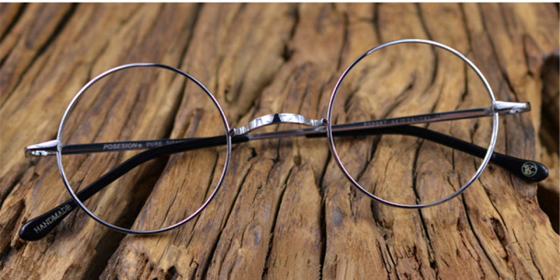 Round Glasses for Men, Gandhi Style, Without Nose Pads