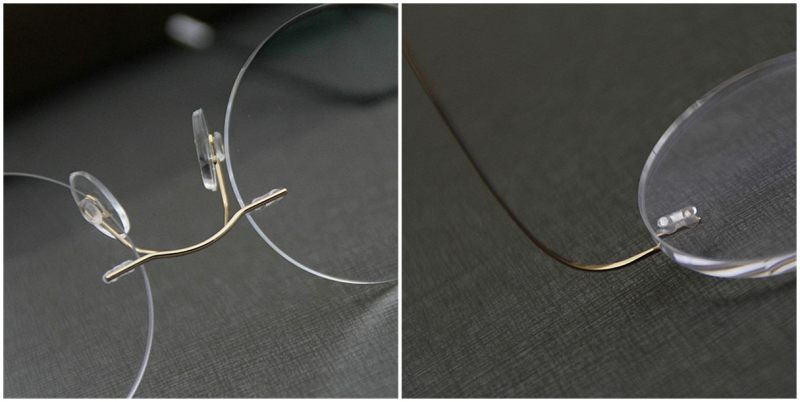 Round Glasses for Men Titanium Rimless-7