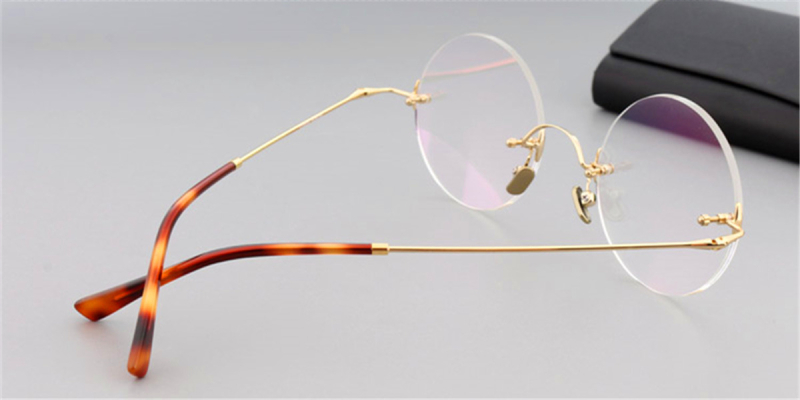 Round Glasses for Men Steve Jobs glasses, golden-b