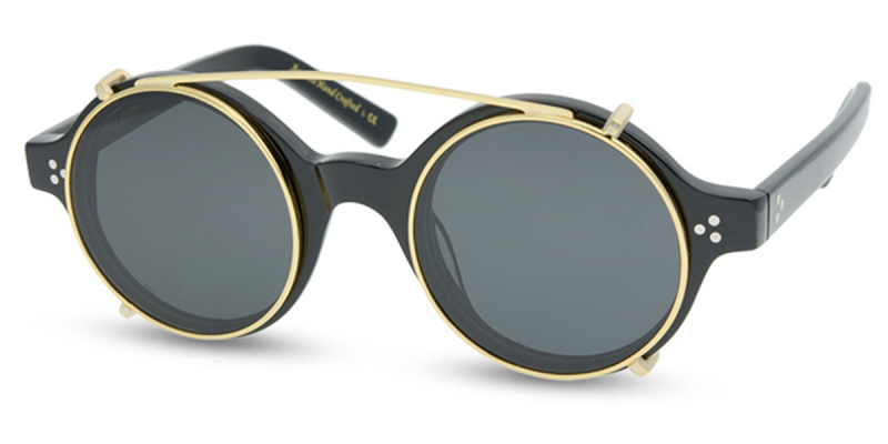 Round Thick Rimmed Clear Glasses | Aviator Sunglasses-Black-Gold