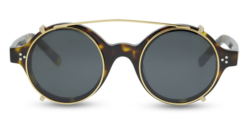 Round Thick Rimmed Clear Glasses Aviator Sunglasses