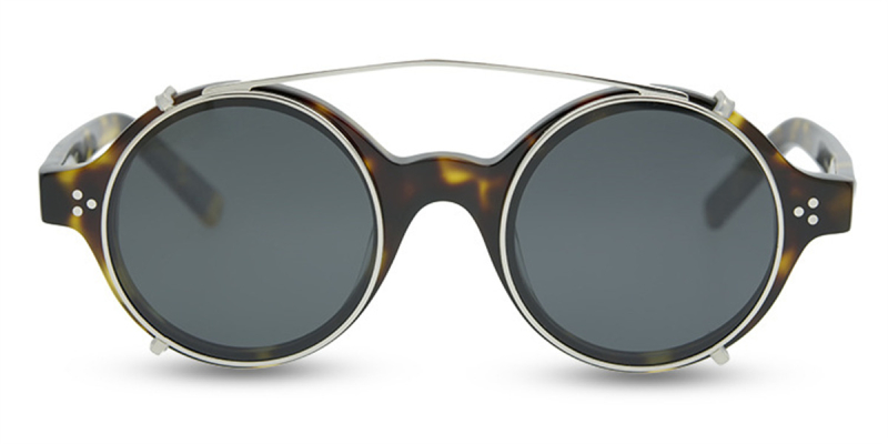 Round Thick Rimmed Clear Glasses | Aviator Sunglasses-Tortoise-Silver