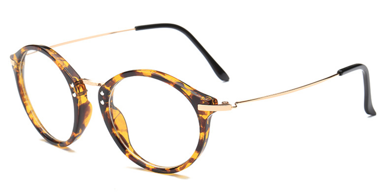 Browline Round Glasses for Oblong Face