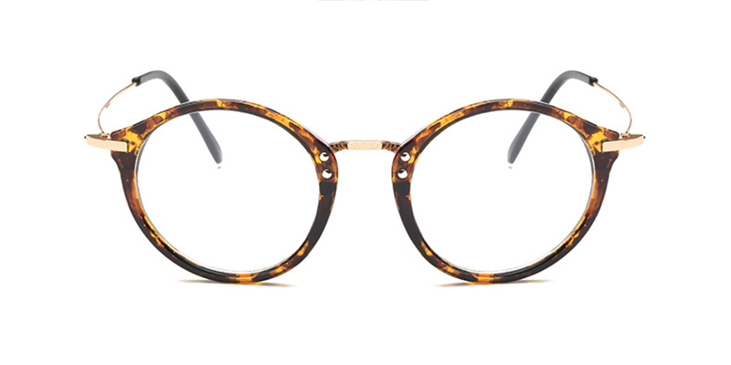 Browline Round Glasses for Oblong Face
