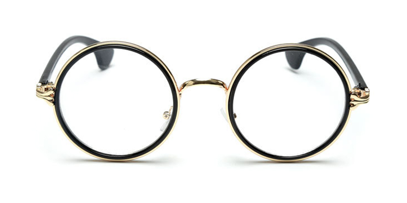 Round Eyeglasses Black Golden Round Frame Framesfashion