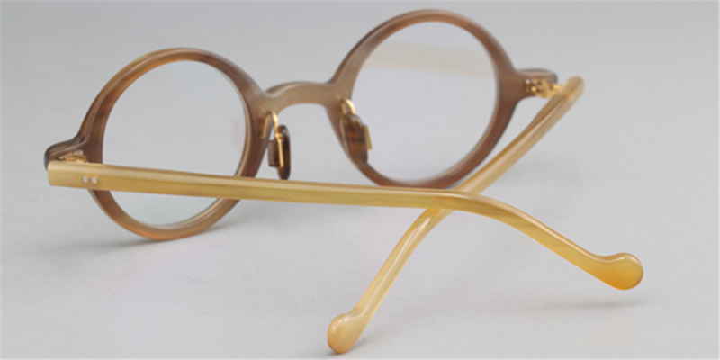  Round Buffalo Horn Glasses -Natural Horn Glasses  - Rivets - Hand Carved