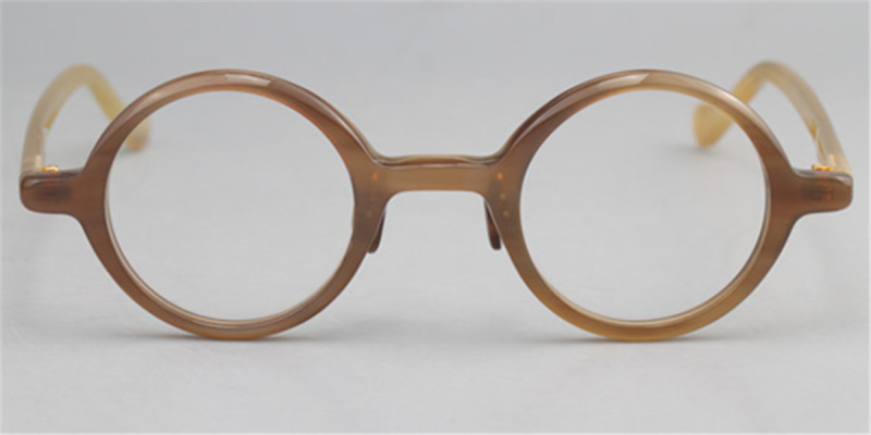  Round Buffalo Horn Glasses -Natural Horn Glasses  - Rivets - Hand Carved