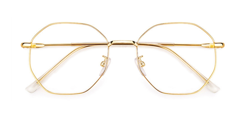 Round Bifocal Lenses glasses, Golden 