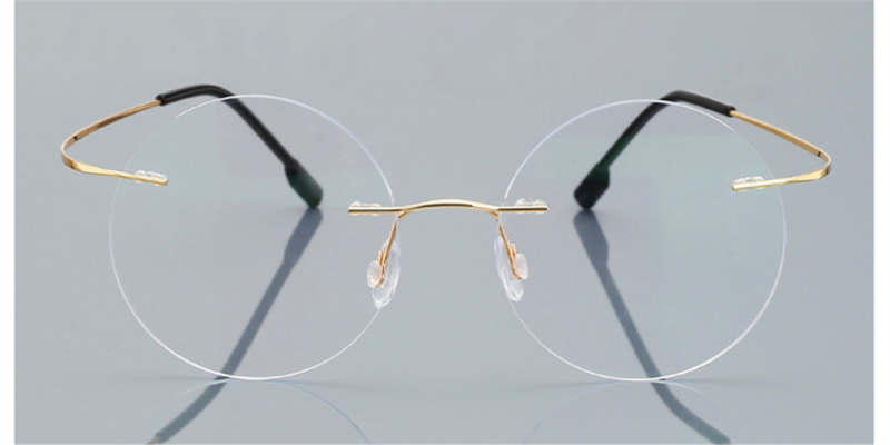 Round Glasses for Men Titanium Rimless