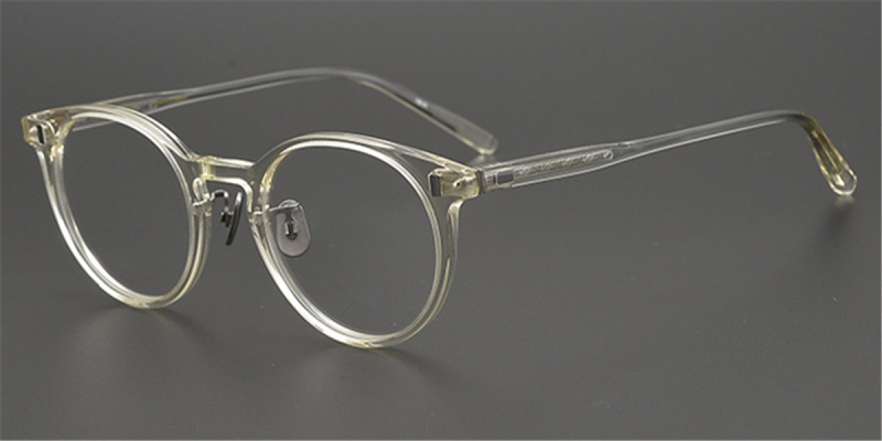 Round Horn Rimmed Clear Glasses
