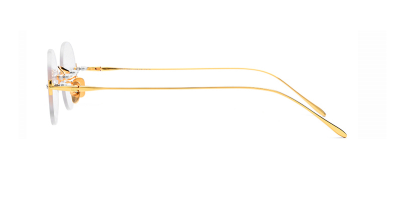 Oval Wire Titanium Rimless Glasses