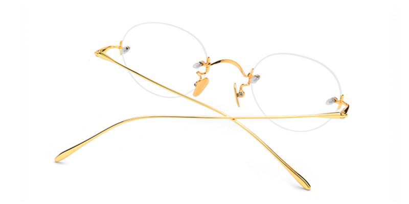 Oval Wire Titanium Rimless Glasses