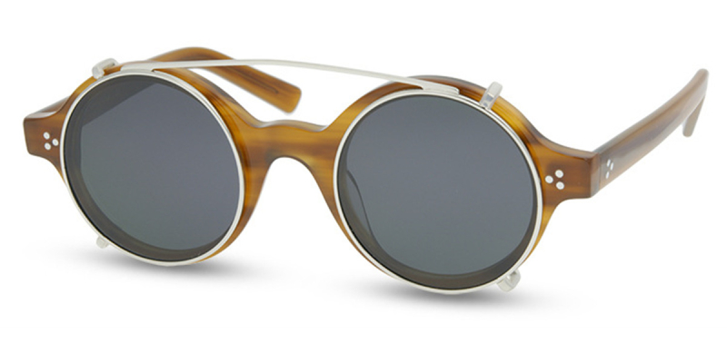 Round Thick Rimmed Clear Glasses | Aviator Sunglasses-Brown-Silver