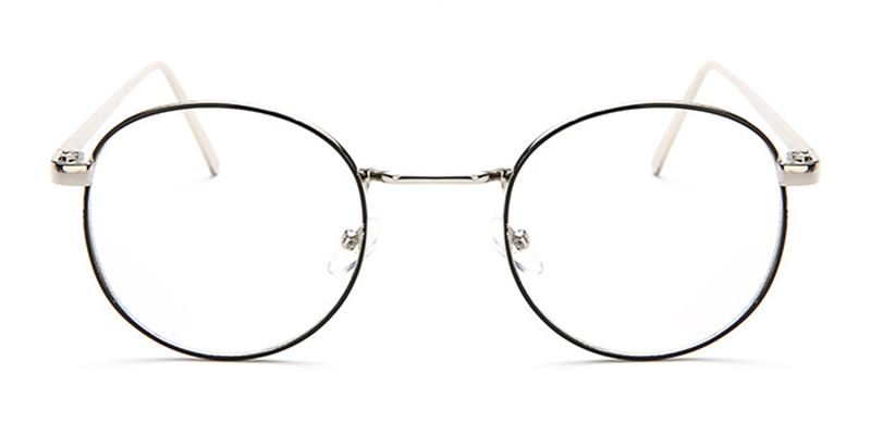 Round Bifocal Lenses glasses,Black Silver