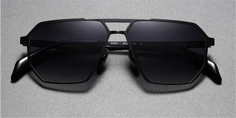 Rugged, Masculine Polarized Sunglasses, Titanium Aviator