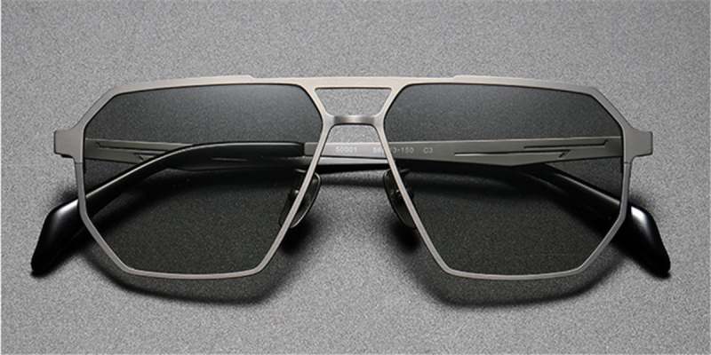 Rugged, Masculine Polarized Sunglasses, Titanium Aviator