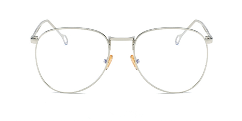 Computer glasses blue light, Silver Alloy Frame-f