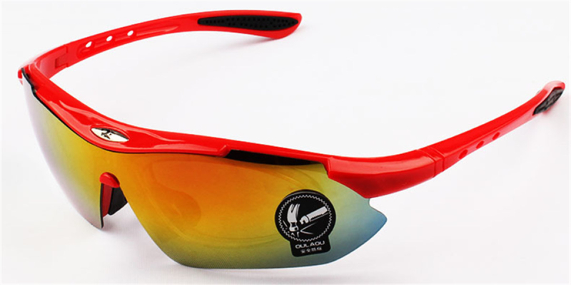Safety Glasses Prescription with Red  Glasses Frames-diagonal