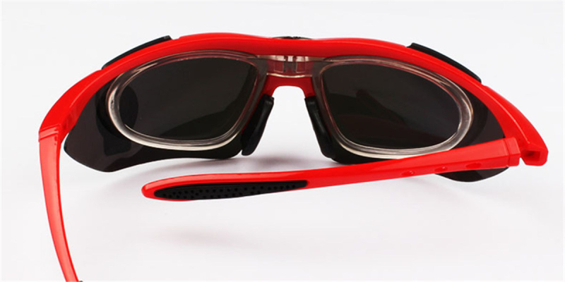 Safety Glasses Prescription with Red  Glasses Frames-back