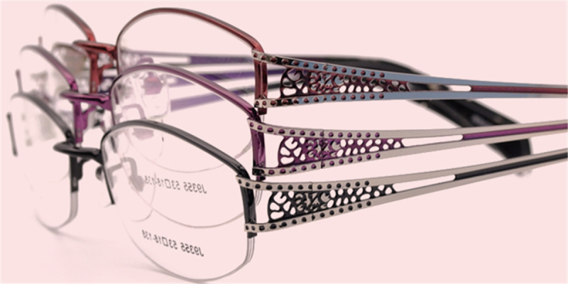 Semi rimless prescription glasses with wide temples