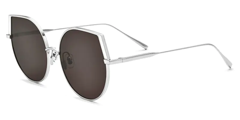 Prescription Round Cat Eye Glasses, Brown Frame