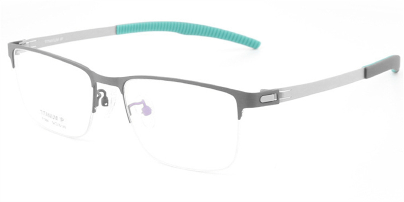 Semi Rimless Screwless Hinge Eyeglasses-Silver