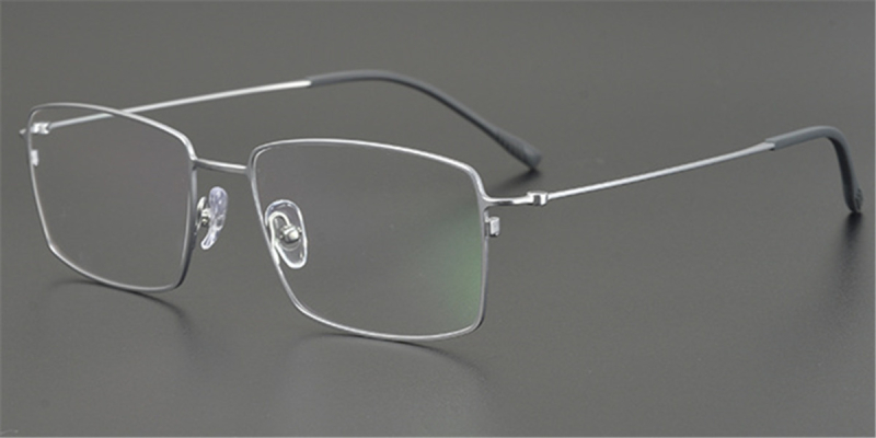 Colorful Screwless Hinge Eyeglasses for Men-Silver